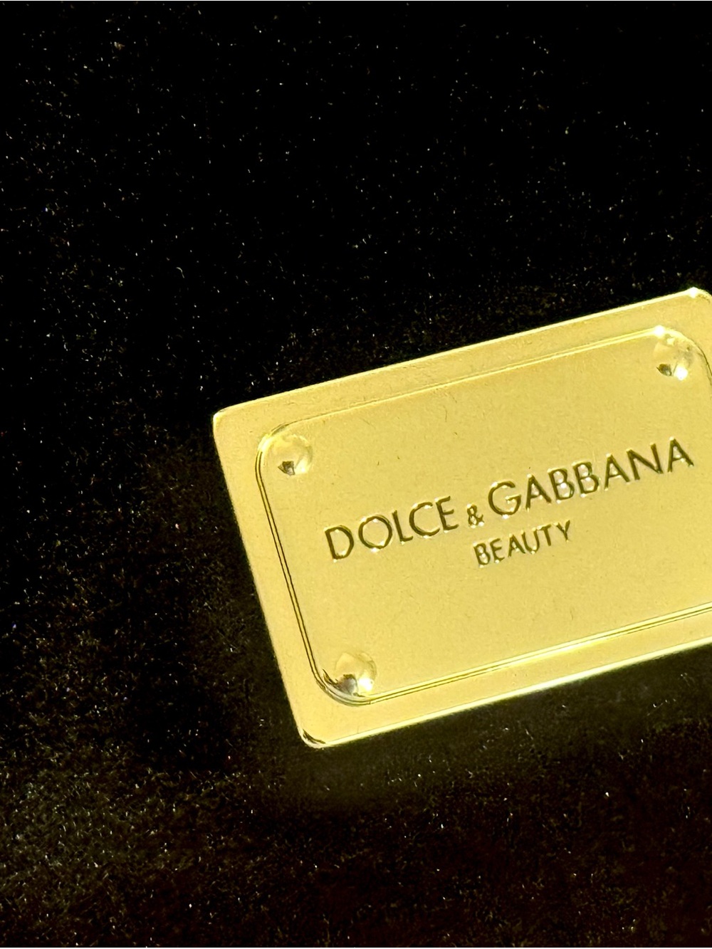 Dolce & Gabbana Black Velvet Cosmetic Clutch with Rare Gold Plaque - Picture 4 of 15